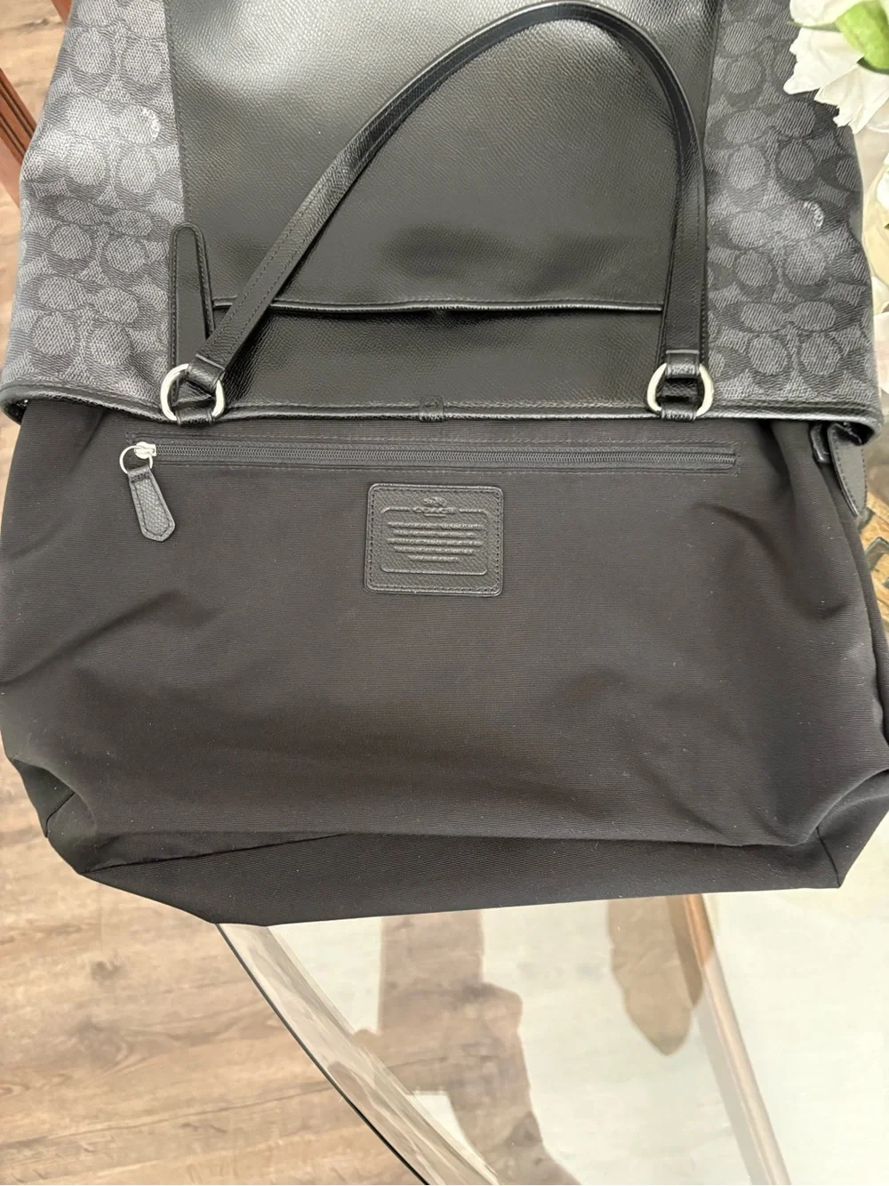 🖤🩶COACH BAILEY SAFFIANO LARGE TOTE/SHOULDER MONOGRAM BAG!🖤🩶